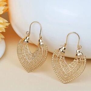 New! Bohemian Basketweave Gold Hoop Earrings